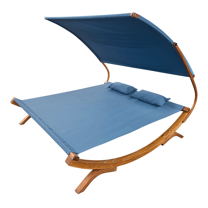 Bre 200cm Long Reclining Double Chaise with Cushions, Blue