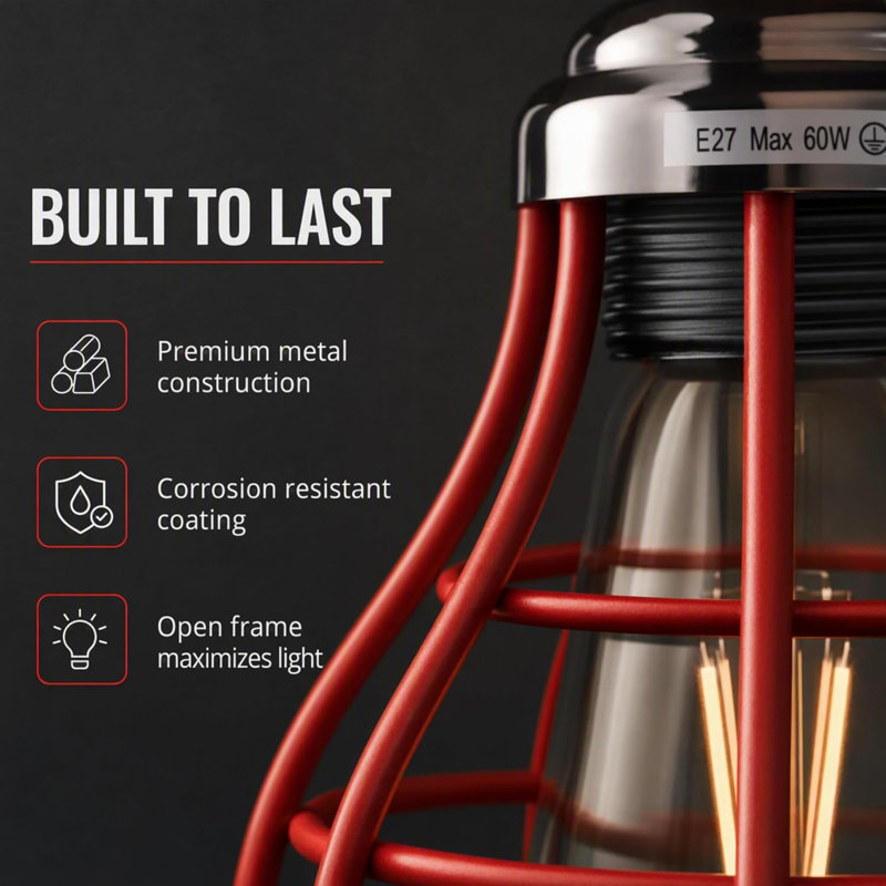 1 - Light Black Pendant, Red, No