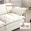 Canapé modulaire Mid-Century 3 places avec 2 accoudoirs et 3 coussins décoratifs, tissu en velours côtelé beige-276451543