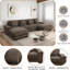 Canapé modulaire rembourré de 123 po avec repose-pieds Harilla-1266310366