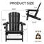 Chaise Adirondack deux en un avec porte-gobelet et fauteuil inclinable toutes saisons pour terrasse de patio et bord de piscine-114222261