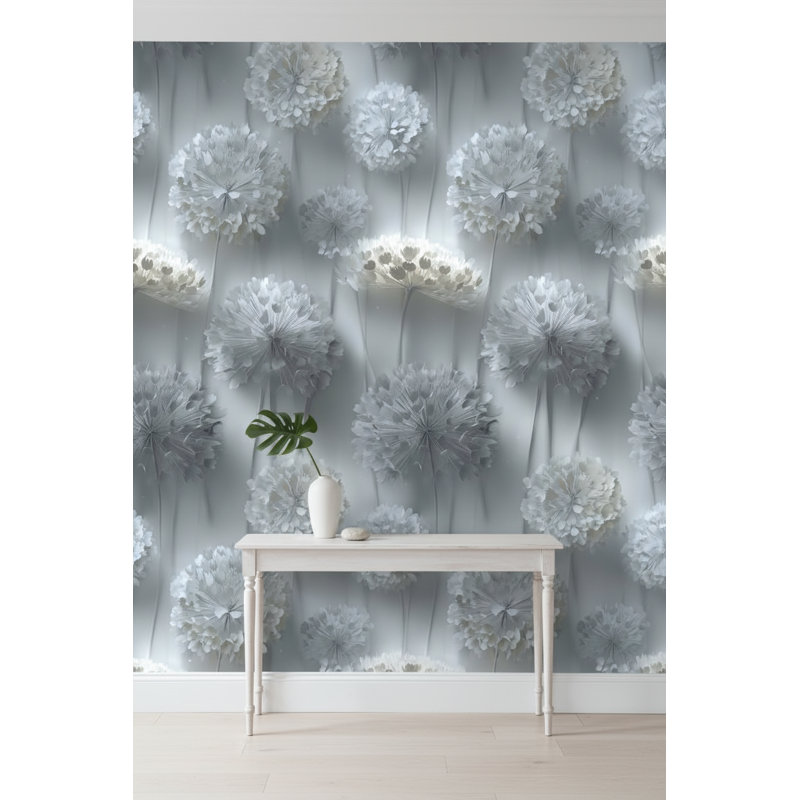 Papier peint floral abstrait mural
