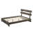 Contemporary King Bed With Rustic Style And Low - Profile Slat Headboard, Brown Wood, In One Box, Stable Structure Box-1452615456