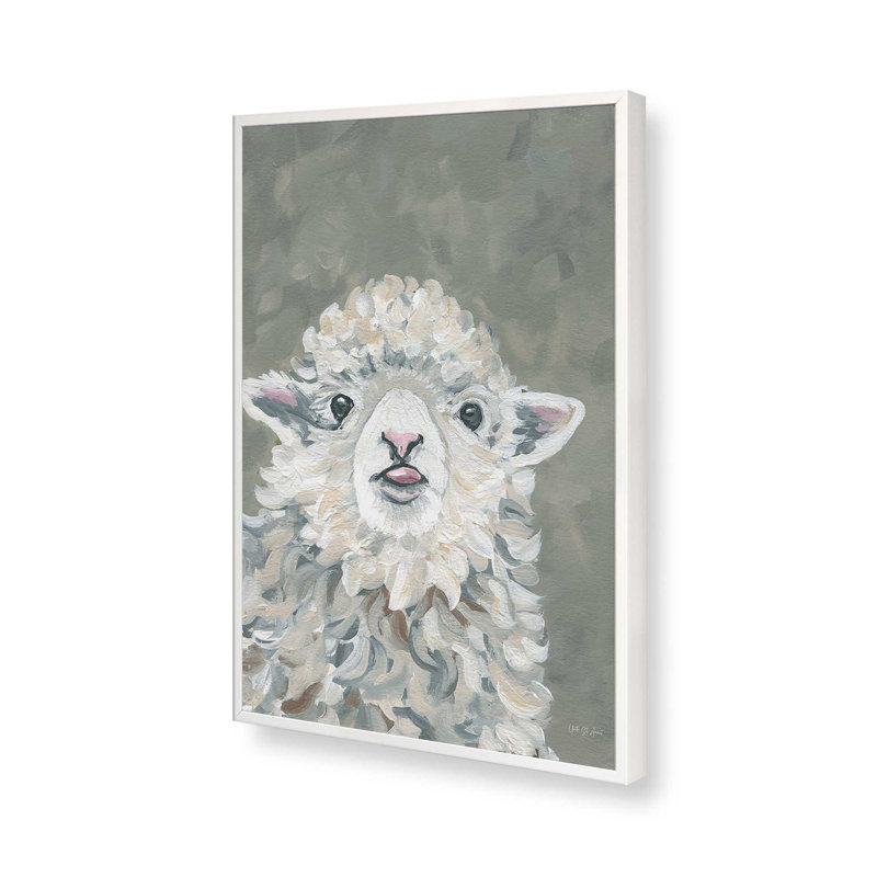 «Silly Little Lamb» par Yvette St. Amant, reproduction d'art sur toile, H 40 po x l 30 po, Blanc