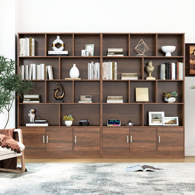 4 bibliothèques de 71,04 po de hauteur avec 10 et 3 portes, armoire à bibliothèque ouverte pour la salle d'étude, le bureau et le bureau de rangement cubique, intérieur spacieux