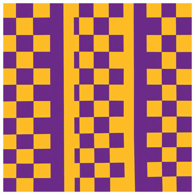 Couvertures mauves à carreaux jaunes