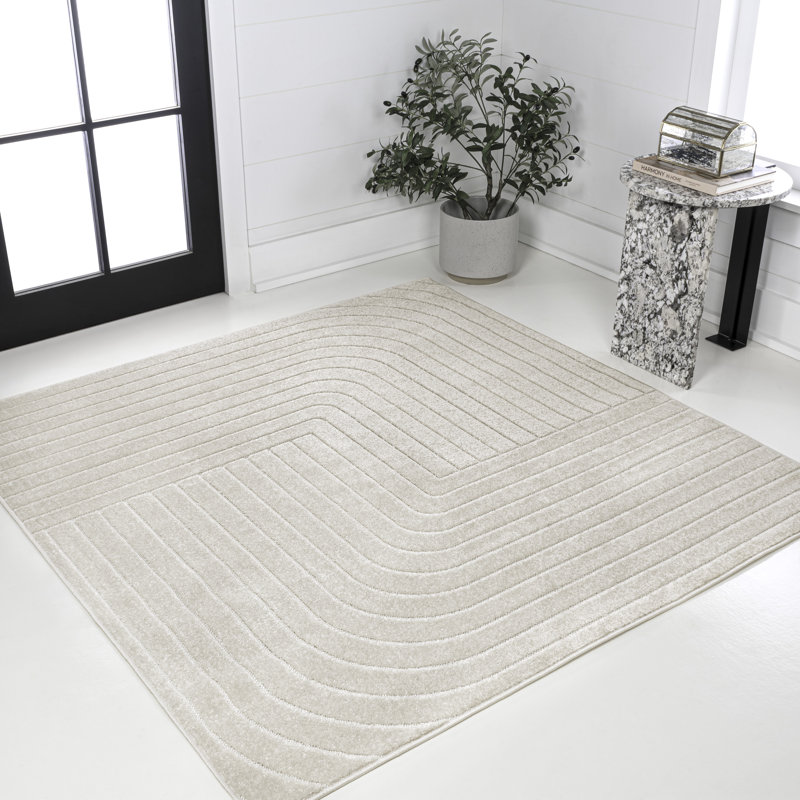 Tapis ivoire / crème intérieur / extérieur Odense, Carré 6 pi