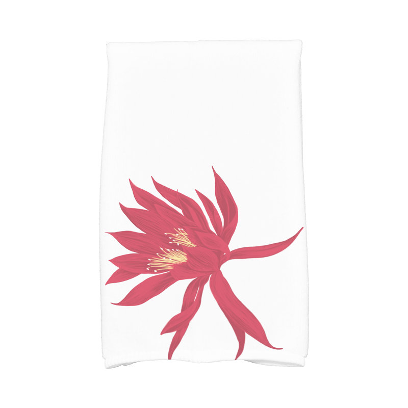 Cruzville Floral Tea Towel Kitchen Towel, Red