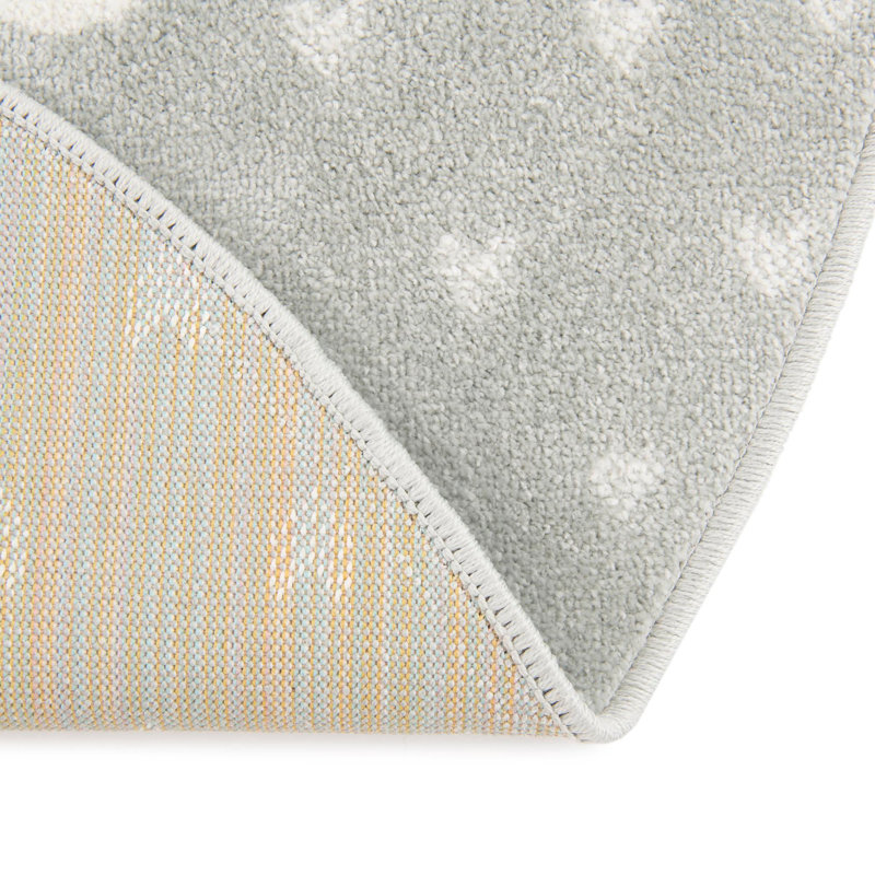 Rectangle Polka Dots Polypropylene Plastic Rug, Rectangle 5'3" x 8', Gray