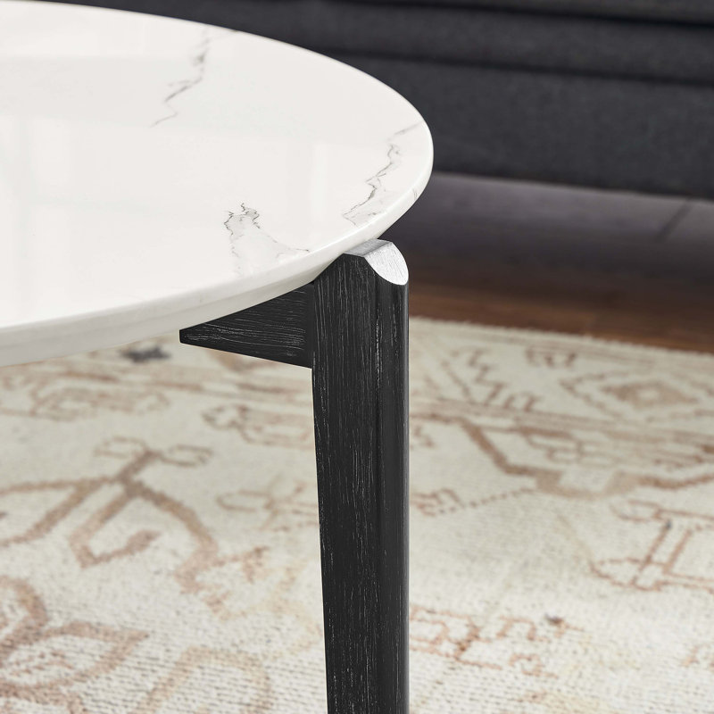 Table de bout ronde, Blanc / Blanc