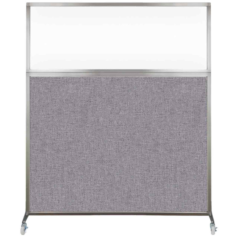 Cloison de bureau Hush - fenêtre transparente, 72", Gris nuageux