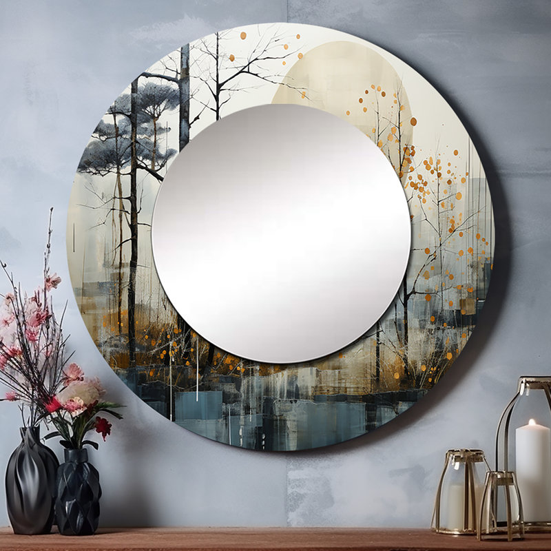Saide Japon Art, sérénité zen, minimalisme I - Japon, miroir décoratif, miroir mural rond, impression sur métal