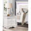 Table de chevet Traditional 3 avec motif de devant de chambre en faux alligator blanc