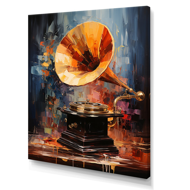 Lyneissa Phonograph Impression - Reproduction, H 44 po x l 34 po x P 1,5 po, Toile tendue