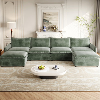 Corduroy Couch With Movable Footrests For Living Room 6 Upholstery And Frame