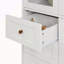 Armoire de rangement blanche en panneau de fibres à densité moyenne blanche, grands armoires de cuisine avec portes en verre et tablettes réglables, armoire de rangement autoportante pour la cuisine, le salon