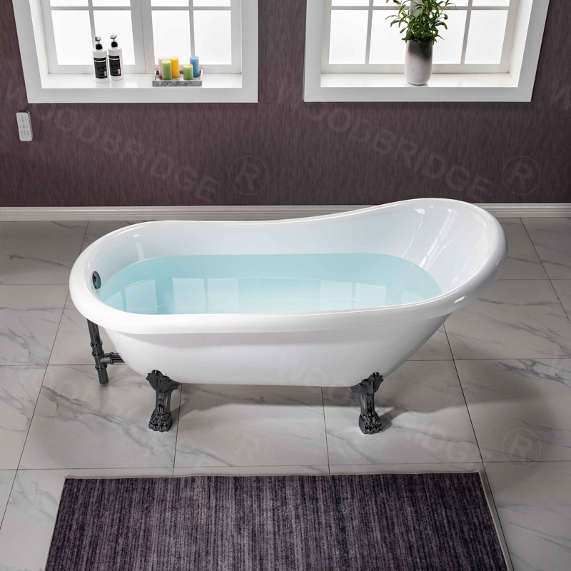 Glory 67'' x 29.875'' Soaking Acrylic Bathtub, Matte Black