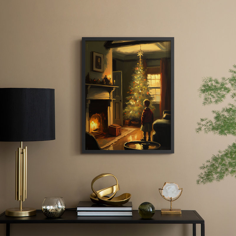 «Christmas Holiday Art», reproduction encadrée DCIV, H 30 po x l 24 po, Noir, noir, noir, noir