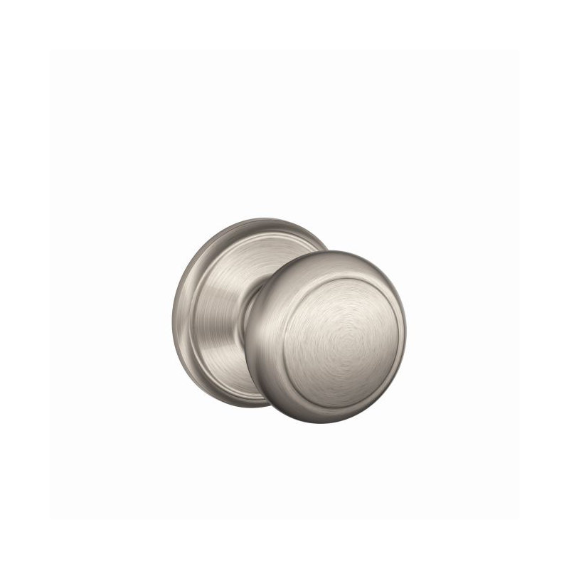 Andover Passage Door Knob, Satin Nickel