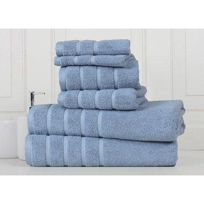 Ensemble 6 serviettes de bain standard en coton zéro torsion