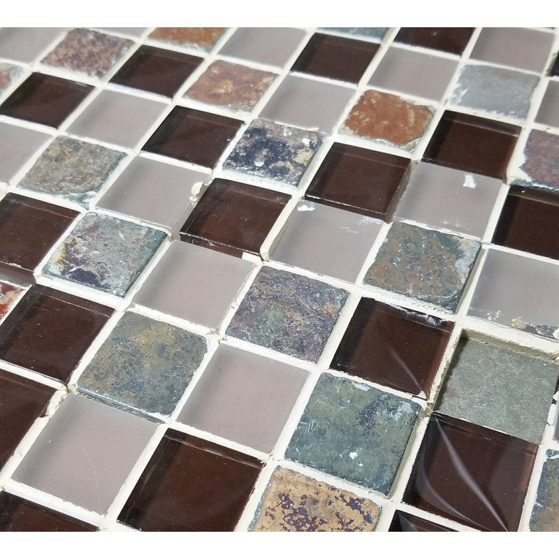 Carreau de mosaïque pour mur et plancher en ardoise minérale 1 po x 1 po Mineral