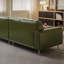Causeuse-coussin modulaire en cuir véritable vert
