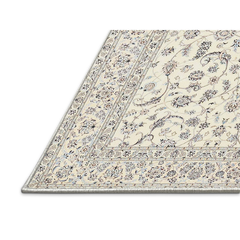 Tapis traditionnel beige / noir Gline, Rectangle 8 pi x 12 pi