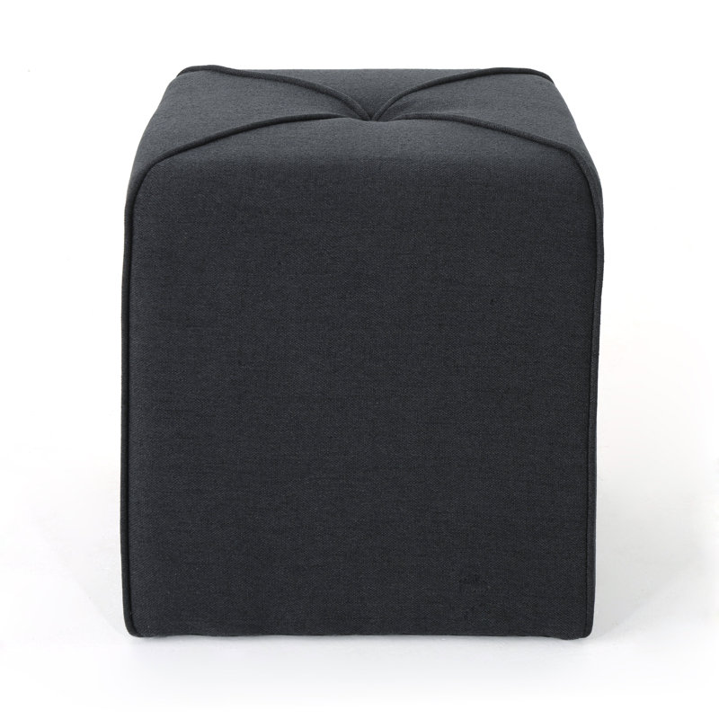 Cassella Upholstered Ottoman, Dark Charcoal Polyester Blend
