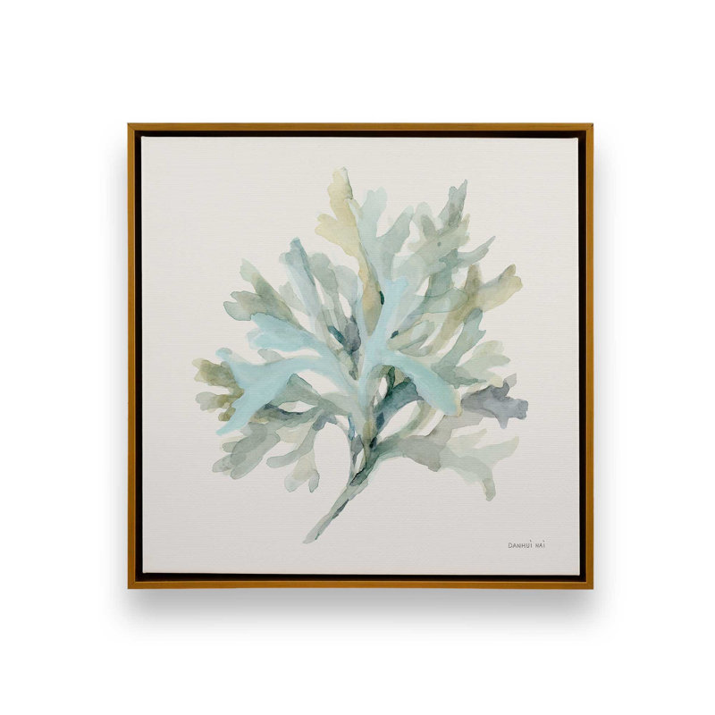 Coastal Sagebrush Whisper sur toile, Cadre flottant or poli, H 16,75 po x l 16,75 po