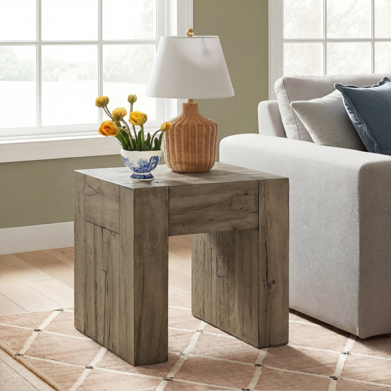 Elise Sled End Table, Brown