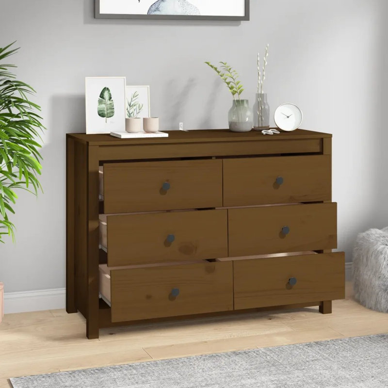 Side Cabinet 100x40x72 cm Solid Wood Pine, Honey Brown