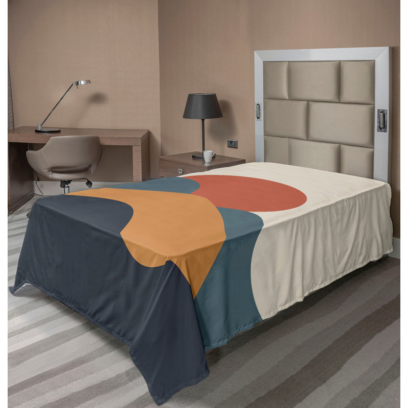 Drap plat moderne de style bohème Ambesonne, Motif abstrait coquille d'œuf, Drap plat pour lit simple