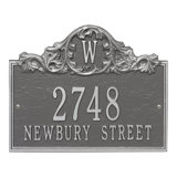 Acanthus Monogram 3-Line Wall Address Plaque