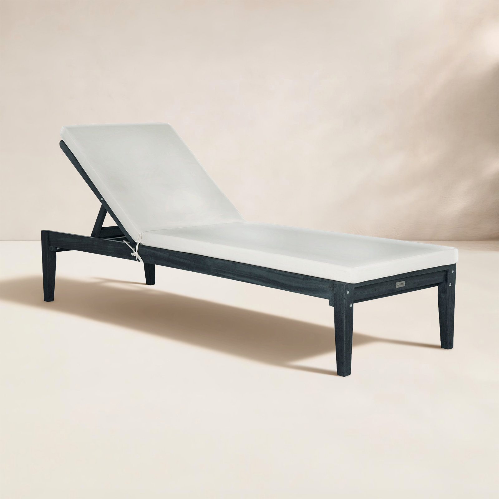 Arwen 23.6'' Outdoor Acacia Chaise Lounge, Dark Slate Gray