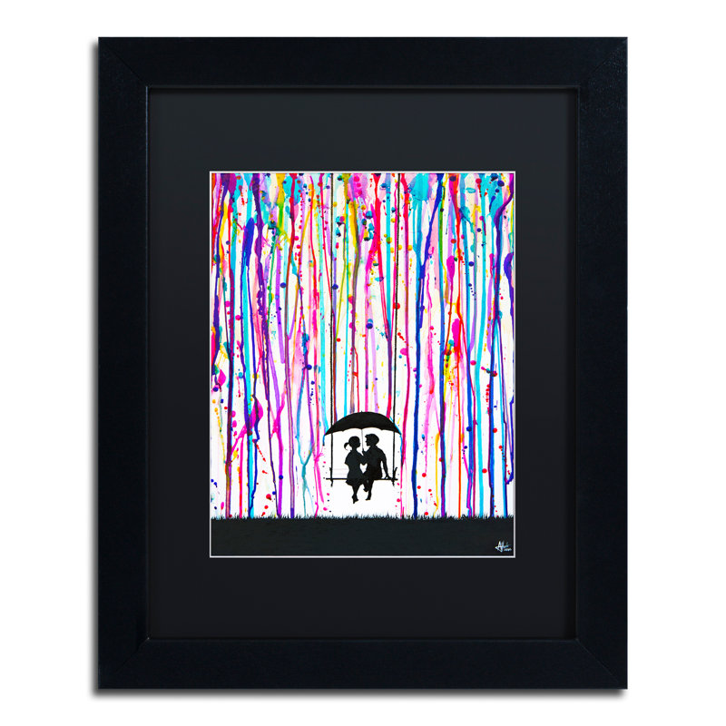«Days Gone By», reproduction de peinture acrylique sur toile, H 14 po x l 11 po, Cadre noir, Noir