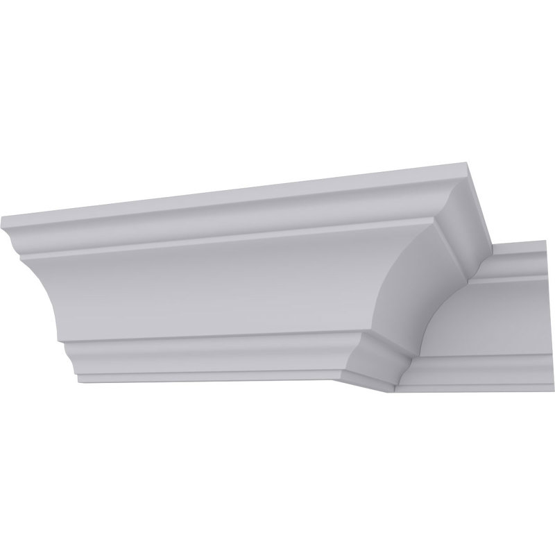 Primed White Polyurethane Geometric Crown Moulding Sample