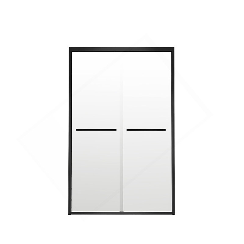 44-48"x76" Aluminum Frame Double Sliding Shower Door,Bypass Bathroom Sliding Door with Premium 1/4" (6mm) Clear Tempered Glass, Black Hardware Sliding Glass Shower Enclosure,Matte Black Finished