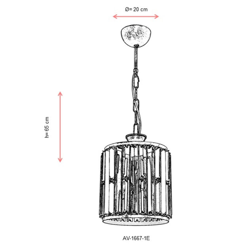 Luminaire suspendu cylindrique à 1 lumière Feldt