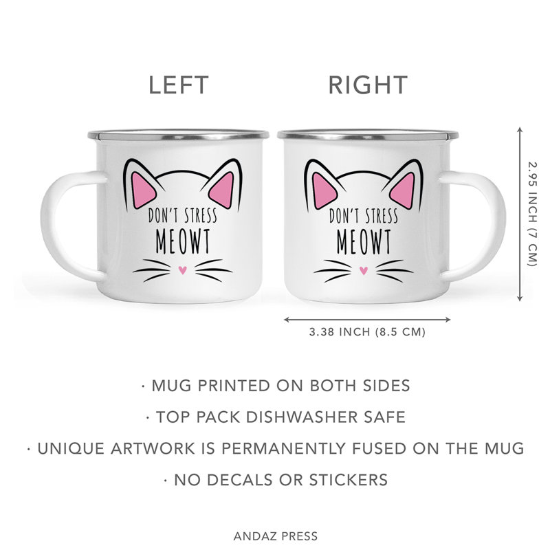Stainless Steel Camping Mug, Don't Stress Meowt