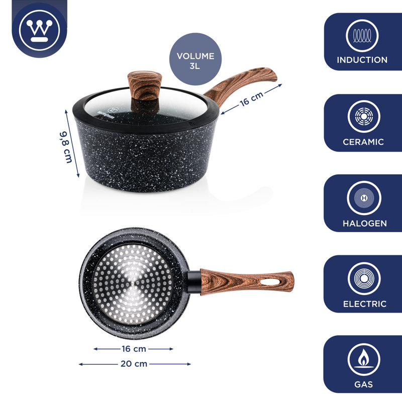 Non-Stick Aluminium Saucepan, 1.8 L
