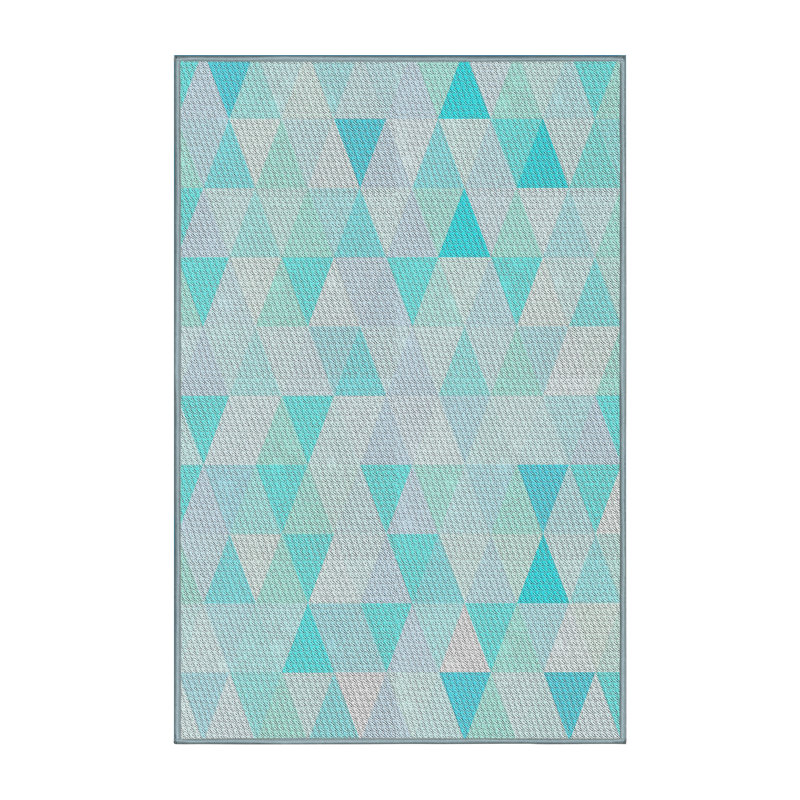 Tapis de zone turquoise à motifs, Rectangle 2 pi x 5 pi