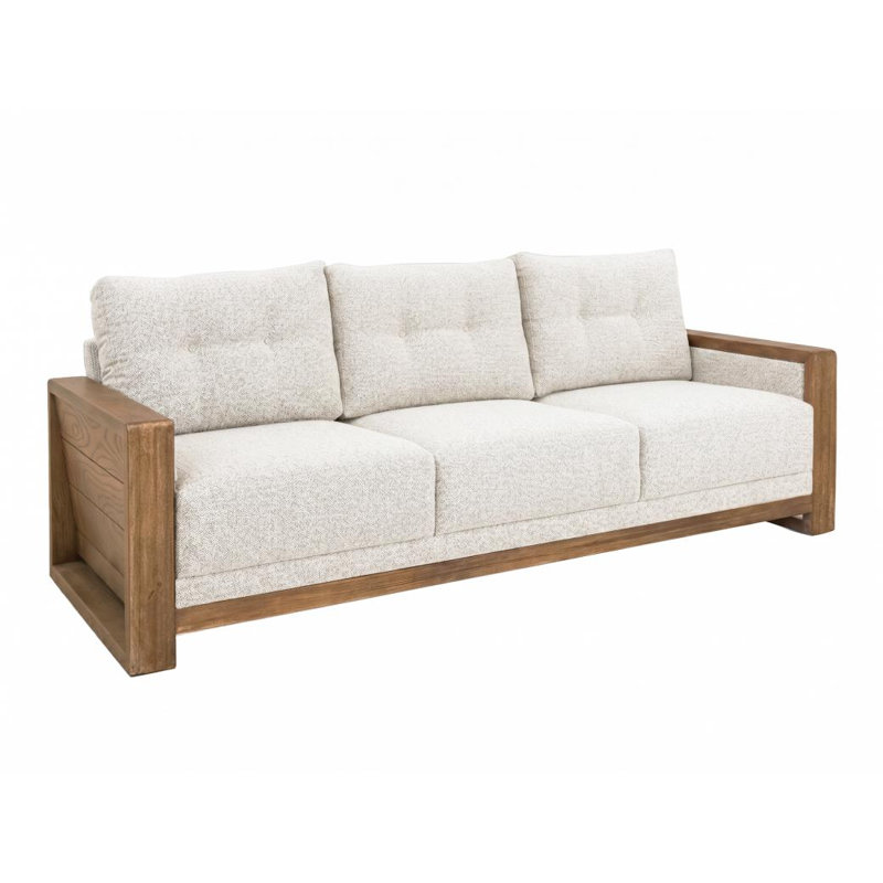 Canapé rembourré Genao, Tissu perle