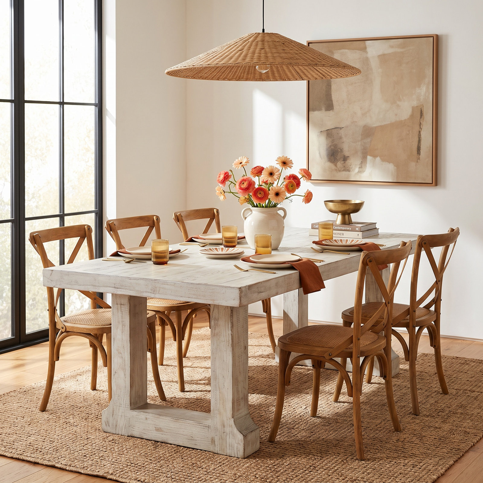 Andres 94.5 " Pine Dining Table