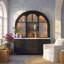 Grande armoire à vin 78 po H avec design arqué, lumières DEL Bluetooth-722741370