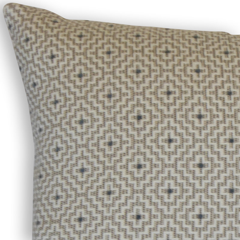 Coussin décoratif à motif géométrique BEAUNE, Hauteur (20 po) x largeur (20 po), Gris