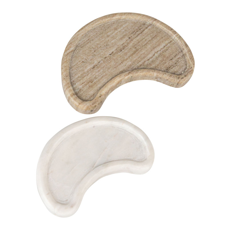 Nestable Marble Kidney Shaped Trays