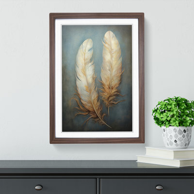 XYZ-FRM-V1223-690 Feather Symbolism - Single Picture Frame Print on Wood
