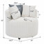 Fauteuil d'appoint rembourré en velours côtelé avec roulettes Plush