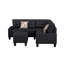 Canapé modulaire 6 pièces, noir