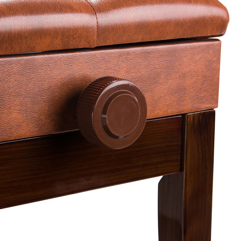 Banc de rangement en similicuir Elmedin, Noir, H 22,83 po x l 28,35 po x P 13,78 po